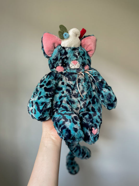 Indigo the Blueberry Milkshake Cat (OOAK)