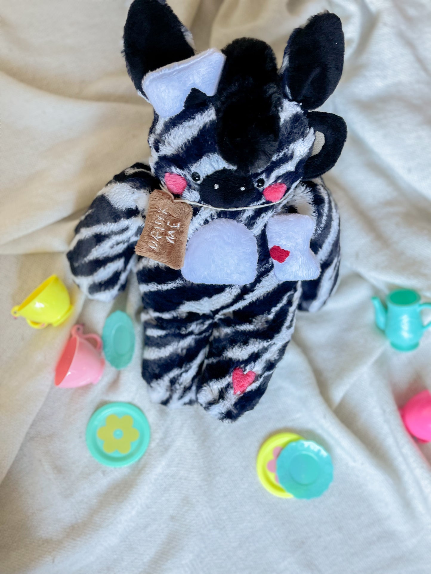 Alice the “Mad Tea Party” Zebra Plush (OOAK)