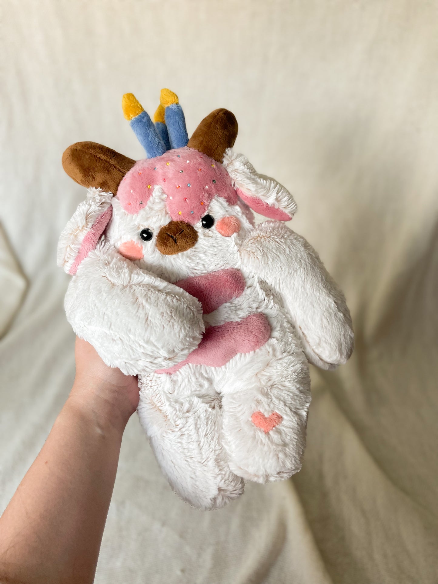 Meringue the Birthday Cake Goat (Special edition OOAK)