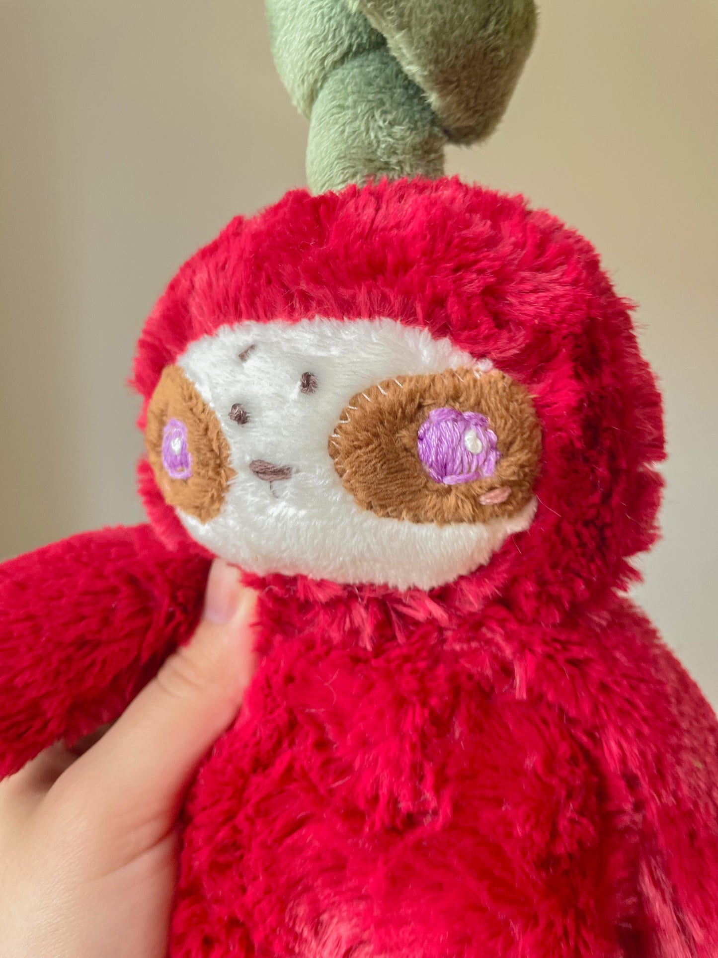 Jolie the Cherry Sloth (OOAK)