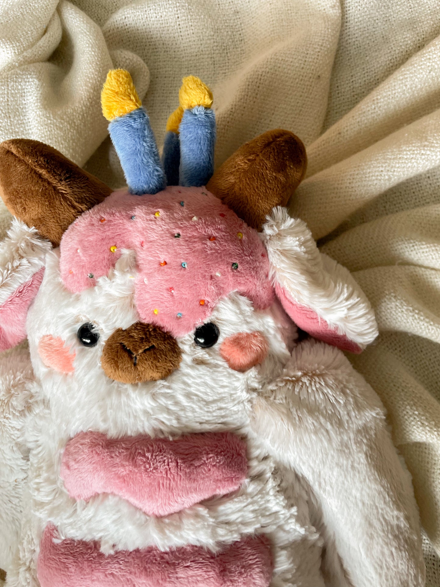 Meringue the Birthday Cake Goat (Special edition OOAK)