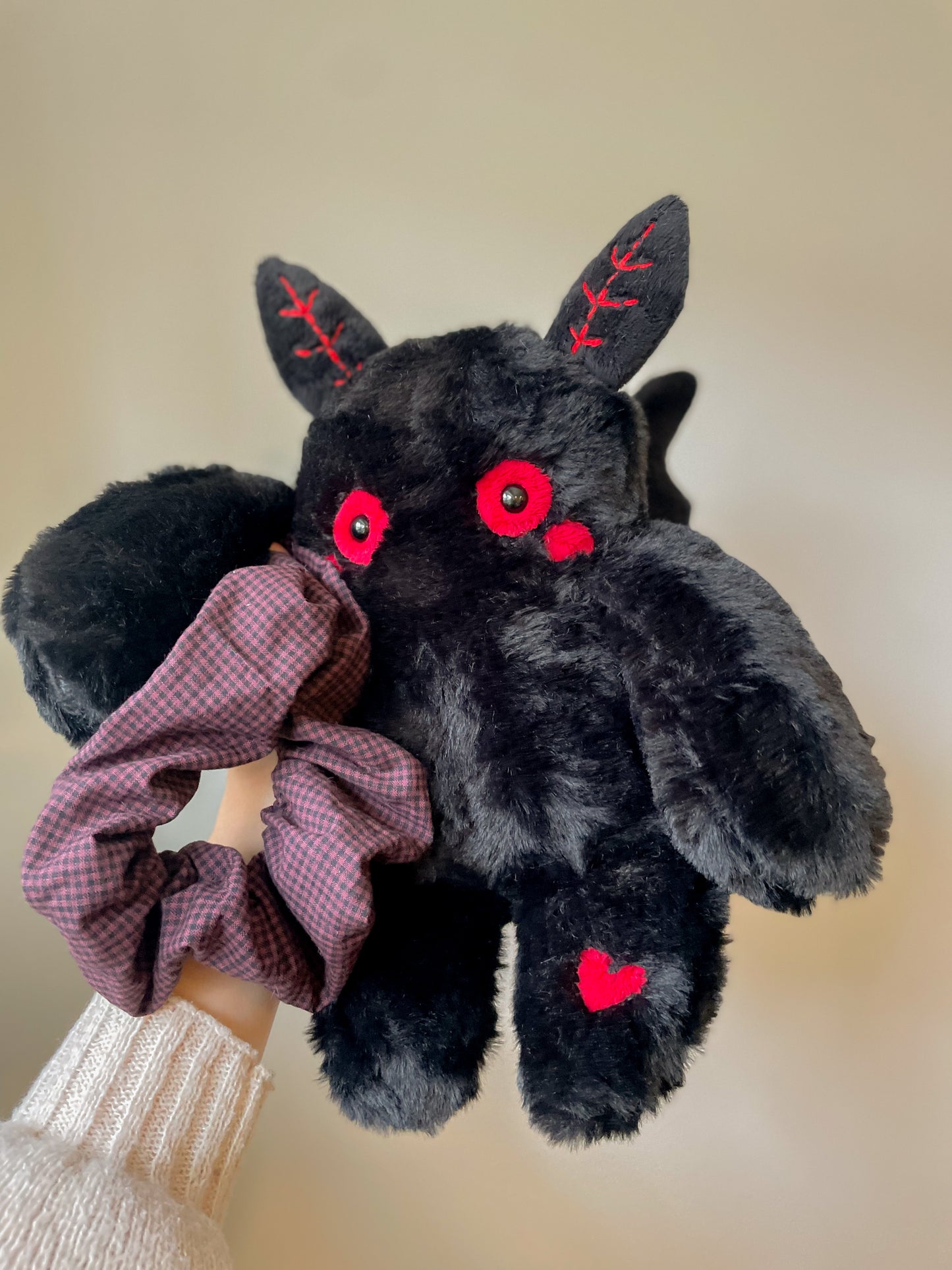 Ash the Mothman Plush (OOAK)