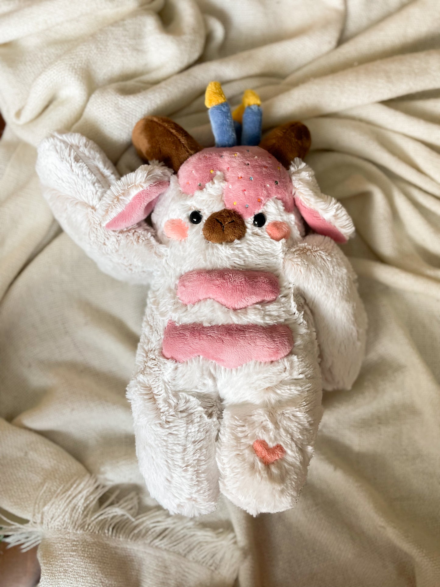 Meringue the Birthday Cake Goat (Special edition OOAK)